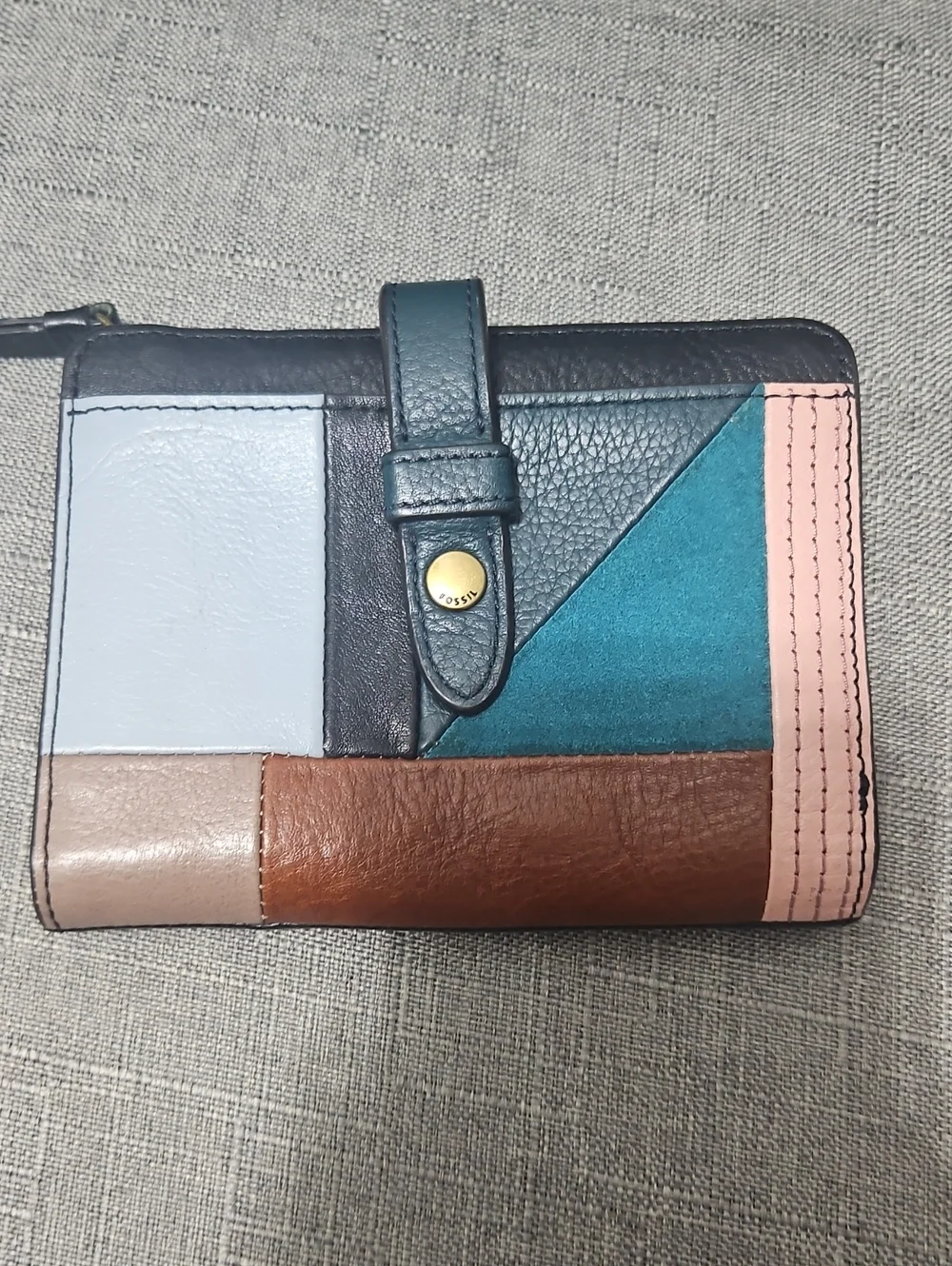 Fossil patchwork leather